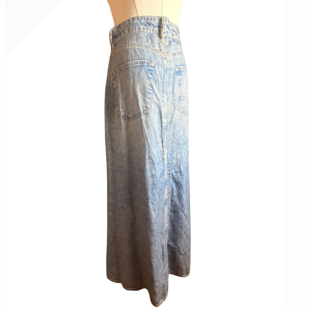Rag & Bone Miramar Tulip Maxi Skirt Size 24 Faux Denim Tencel - Picture 16 of 16